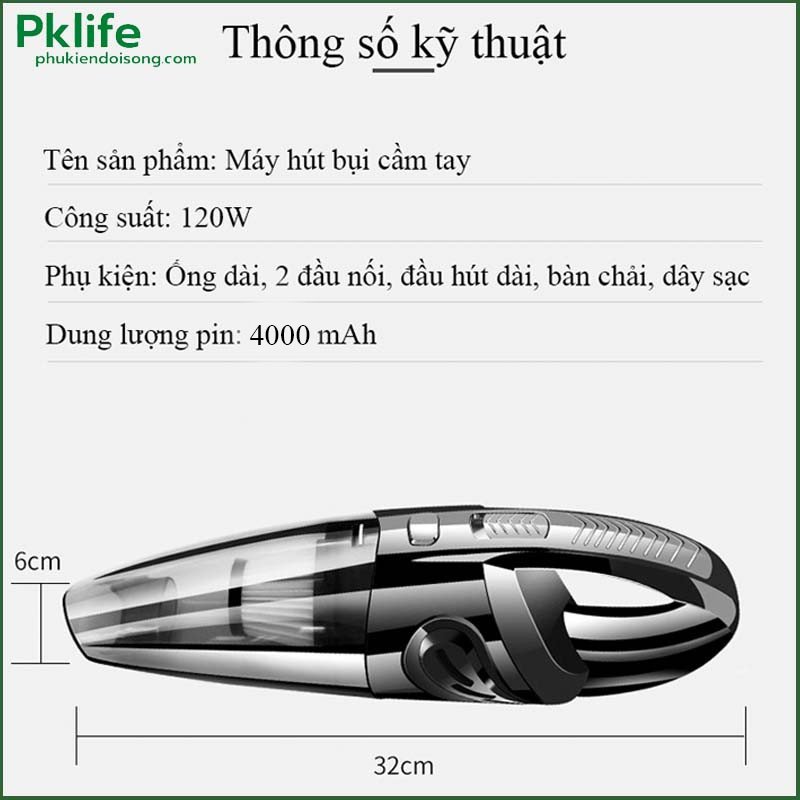 Thông số chi tiết của Máy hút bụi cầm tay mhb-65001