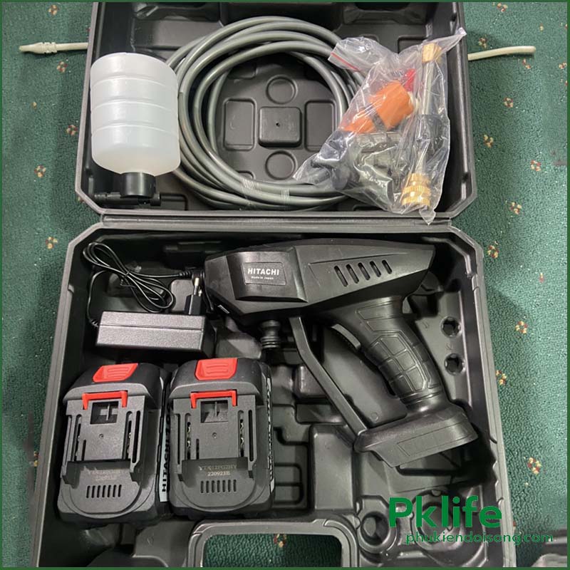 Máy rửa xe cầm tay mini 2 Pin 10Cell MRX-2P10 Máy rửa xe cầm tay mini 2 Pin 10Cell MRX-2P10